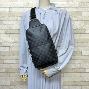 Louis Vuitton Daypack Bag Damier Graphite Black Avenue Rucksack Sling Backpack